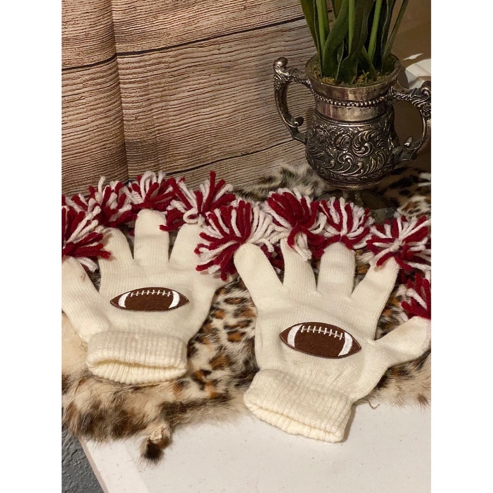 Football Cheer Pom Pom Gloves Stretchy Small Adult‎ hands Cute